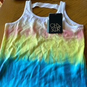 Chaser Tie Dye Shirttail Tank Back Cut-Out Size 6 NWT